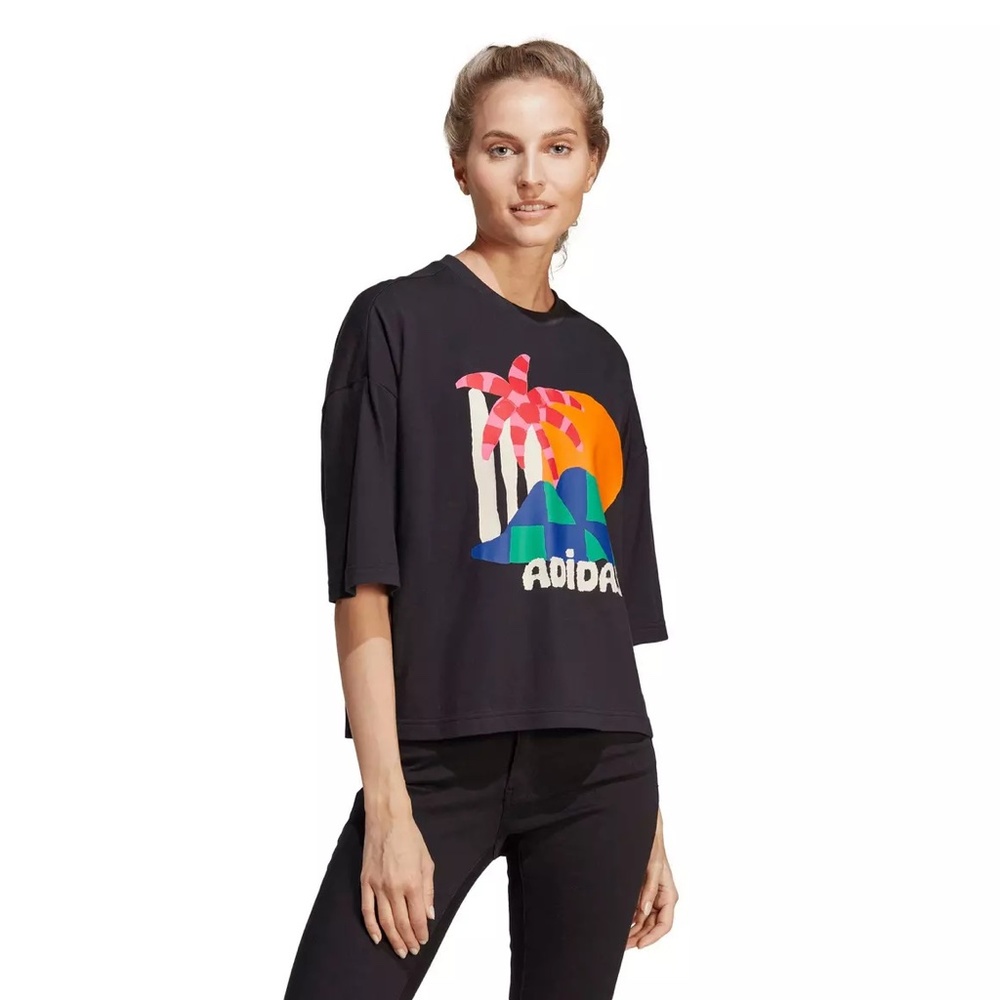adidas x Farm Rio Black Short Sleeve Graphic Tee